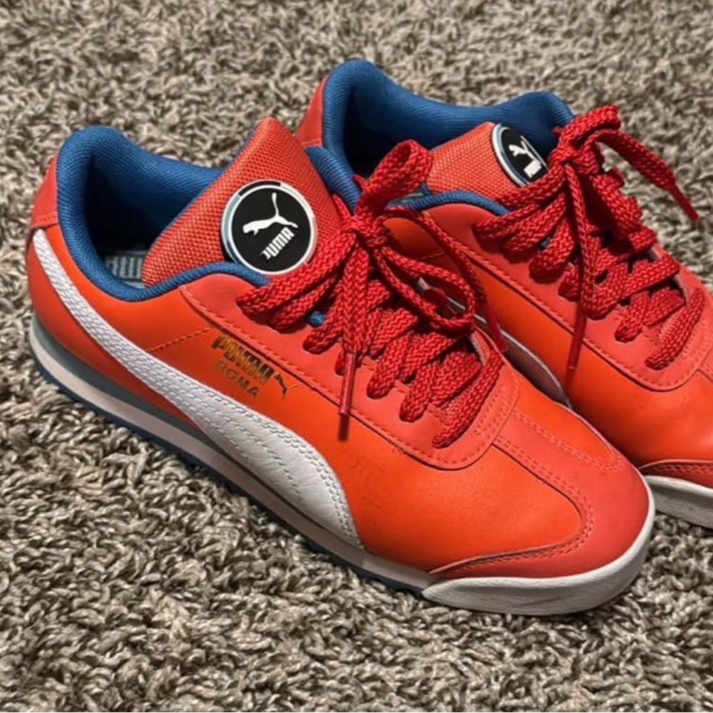 Puma Vibrant Red and White Athletic Shoes